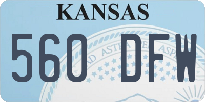 KS license plate 560DFW