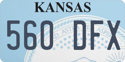 KS license plate 560DFX