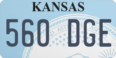 KS license plate 560DGE