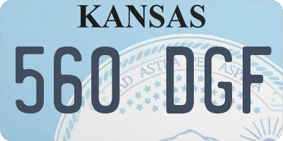 KS license plate 560DGF