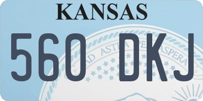 KS license plate 560DKJ