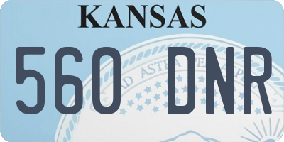 KS license plate 560DNR