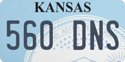 KS license plate 560DNS
