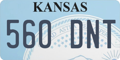 KS license plate 560DNT