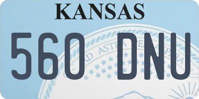 KS license plate 560DNU