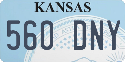 KS license plate 560DNY