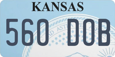 KS license plate 560DOB
