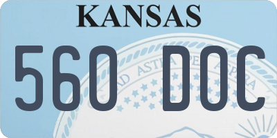 KS license plate 560DOC