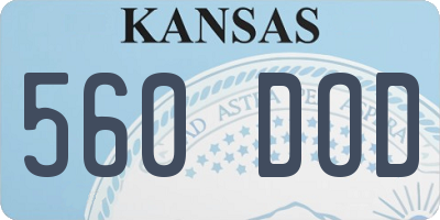 KS license plate 560DOD