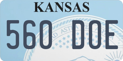 KS license plate 560DOE