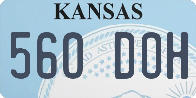 KS license plate 560DOH