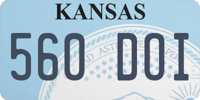 KS license plate 560DOI