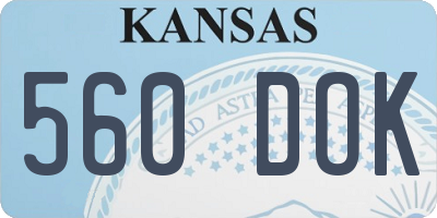 KS license plate 560DOK