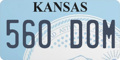 KS license plate 560DOM