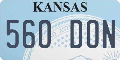 KS license plate 560DON