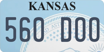 KS license plate 560DOO