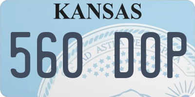 KS license plate 560DOP