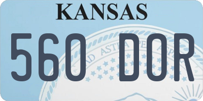 KS license plate 560DOR
