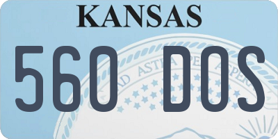 KS license plate 560DOS
