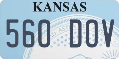 KS license plate 560DOV