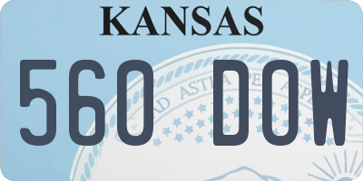 KS license plate 560DOW
