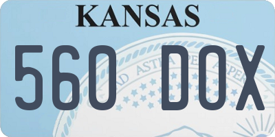 KS license plate 560DOX