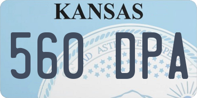KS license plate 560DPA