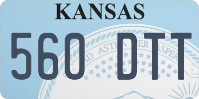 KS license plate 560DTT