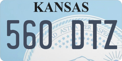 KS license plate 560DTZ