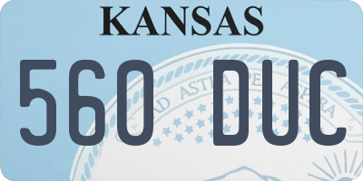 KS license plate 560DUC