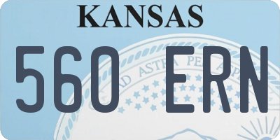 KS license plate 560ERN