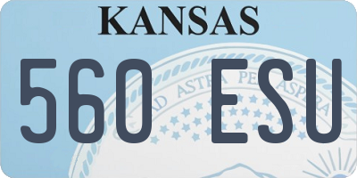 KS license plate 560ESU