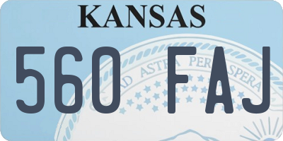 KS license plate 560FAJ