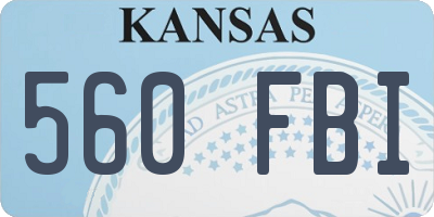KS license plate 560FBI