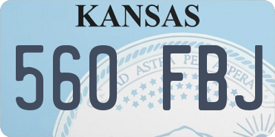 KS license plate 560FBJ