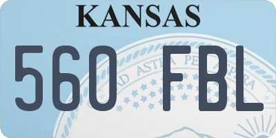 KS license plate 560FBL