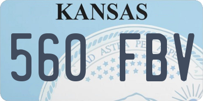 KS license plate 560FBV