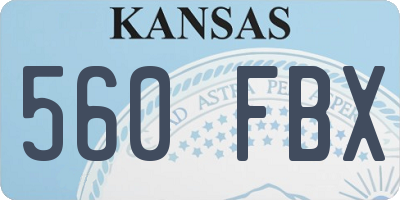 KS license plate 560FBX