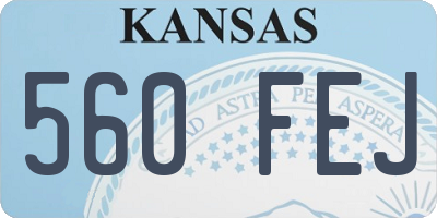 KS license plate 560FEJ