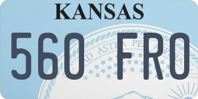 KS license plate 560FRO