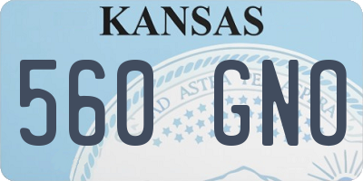KS license plate 560GNO