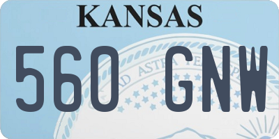 KS license plate 560GNW