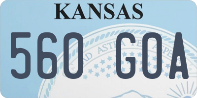 KS license plate 560GOA