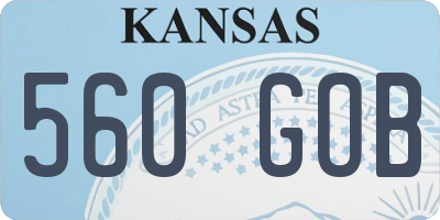 KS license plate 560GOB