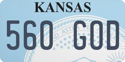 KS license plate 560GOD