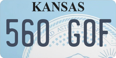 KS license plate 560GOF