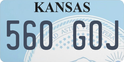 KS license plate 560GOJ