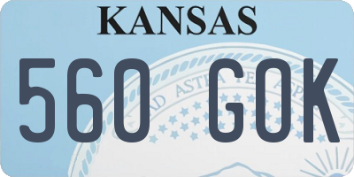 KS license plate 560GOK