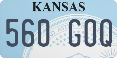 KS license plate 560GOQ