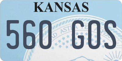 KS license plate 560GOS
